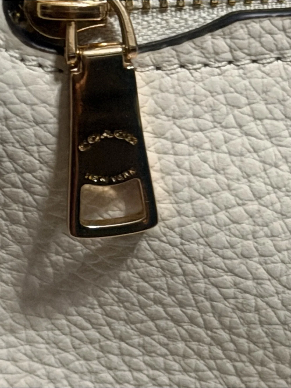 Coach Pebbled Leather Hobo Bag in Chalk